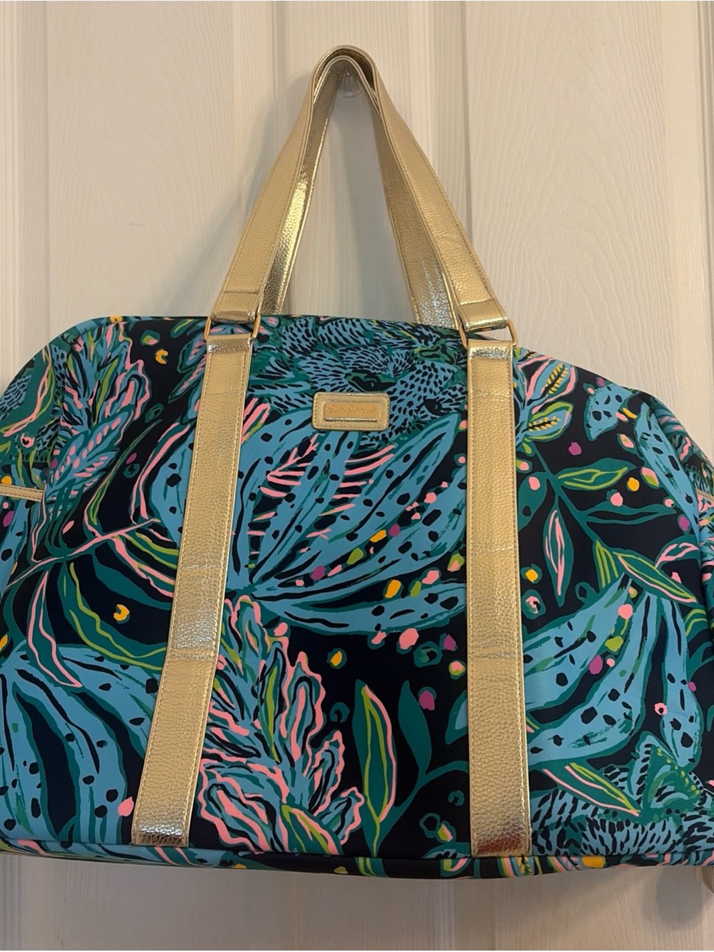 Lilly Pulitzer Catty Purrsonality Weekender Travel  Bag  Overnight Duffel NWOT